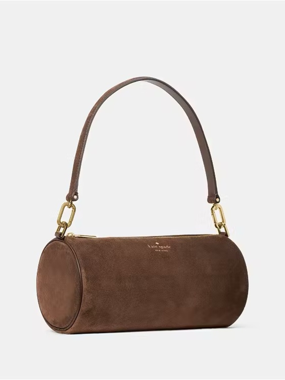 Kate Spade Roulette Suede Shoulder Bag Purse NWT Hot Fudge Chocolate Brown